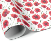 Cadeau Papier d'enrobage de pavots (Coin rond)