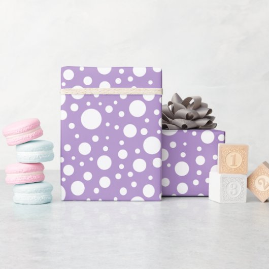 Cadeau Papier d'enrobage de points violets (Baby Shower)