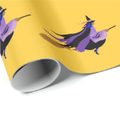 Cadeau Papier d'enrobage de sorcières volantes (Coin rond)