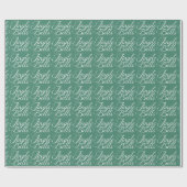 Cadeau Papier d'enrobage de texte blanc turquoise Jingle (Plat)