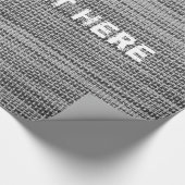 Cadeau Papier d'enrobage de tissu gris avec texte personn (Coin)