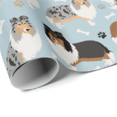 Cadeau Papier d'enrobage des pattes et des os de collie r (Coin rond)