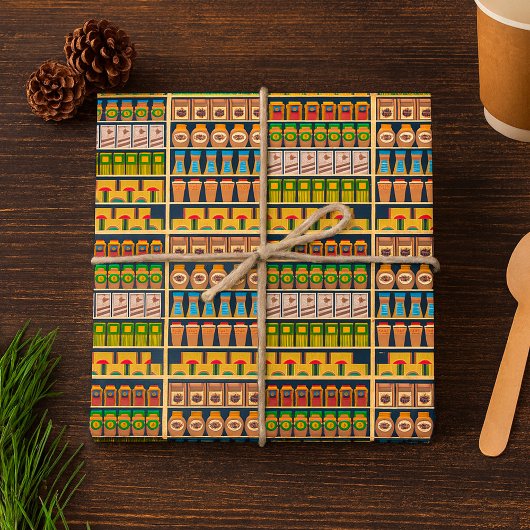 Cadeau Papier d'enrobage d'étagère de supermarché