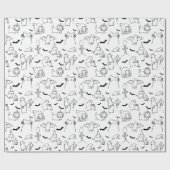 Cadeau Papier d'enrobage d'illustration de chats d'Hallow (Plat)