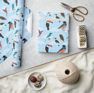 Cadeau papier d'enrobage d'oiseaux