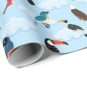 Cadeau papier d'enrobage d'oiseaux (Coin rond)