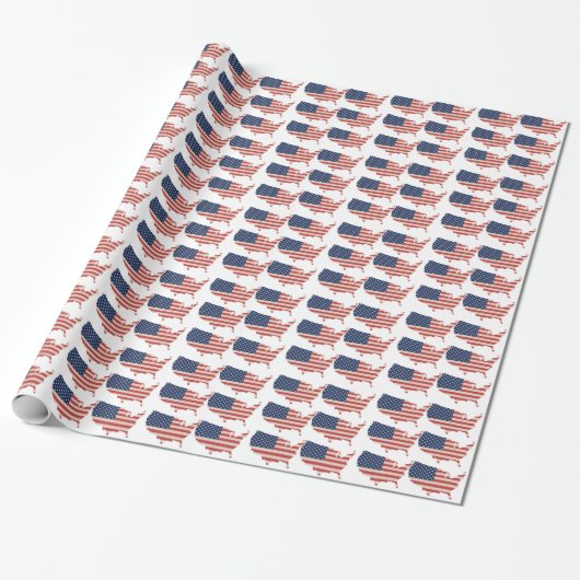 Cadeau Papier d'enrobage du drapeau américain (Déroulé)