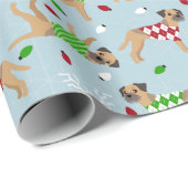 Cadeau Papier d'enrobage du Terrier frontalier de Noël (Coin rond)