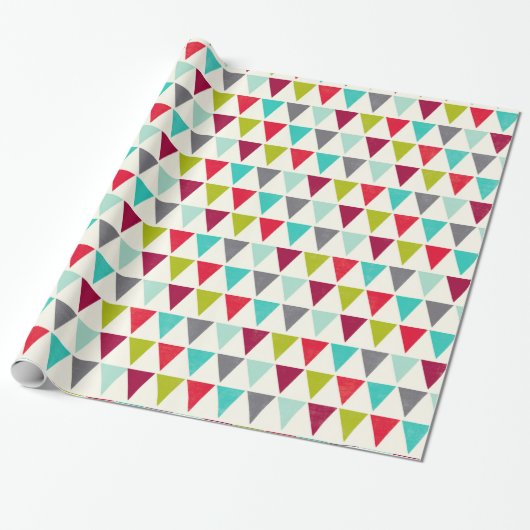 Cadeau Papier d'enrobage du triangle de drapeau géométriq (Déroulé)