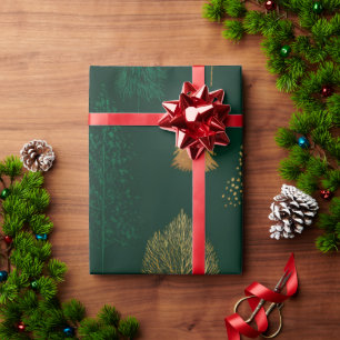 Cadeau Papier d'enrobage Élégant à la branche de pin Lu