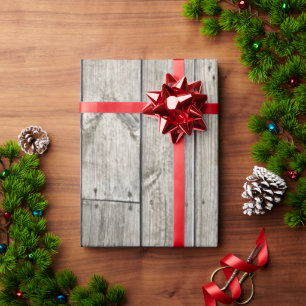 Cadeau Papier d'enrobage en bois rustique