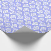 Cadeau Papier d'enrobage en damas bleu et blanc (Coin)