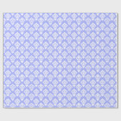 Cadeau Papier d'enrobage en damas bleu et blanc (Plat)