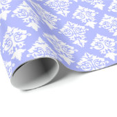 Cadeau Papier d'enrobage en damas bleu et blanc (Coin rond)