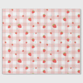 Cadeau Papier d'enrobage En vichy fraise (Plat)