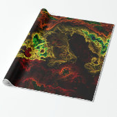 Cadeau Papier d'enrobage Fractal 4 néon (Déroulé)