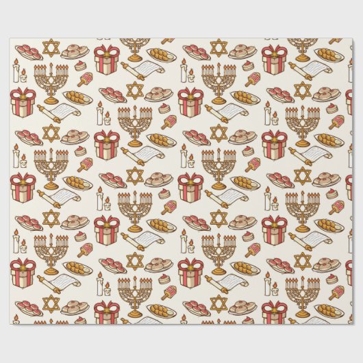 Cadeau Papier d'enrobage Hanoukka (Plat)