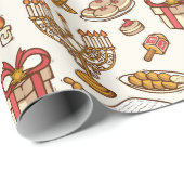 Cadeau Papier d'enrobage Hanoukka (Coin rond)