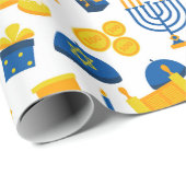 Cadeau Papier d'enrobage Hanoukka (Coin rond)