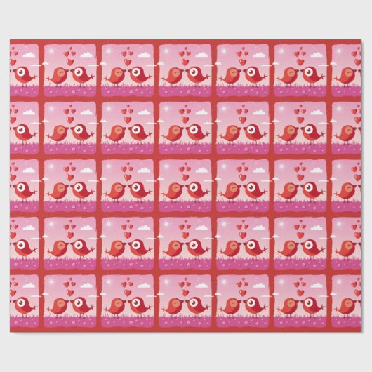 Cadeau Papier d'enrobage Inséparables (Plat)