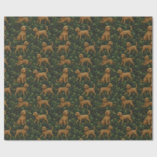 Cadeau Papier d'enrobage Labradoodle et Blackberry (Plat)