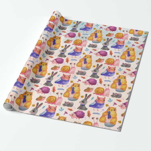 Cadeau Papier d'enrobage mignon des critères forestiers (Déroulé)