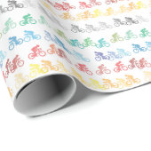 Cadeau Papier d'enrobage Motif à vélo coloré (Coin rond)