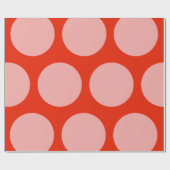 Cadeau Papier d'enrobage Motif avec points roses rétro (Plat)