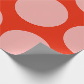 Cadeau Papier d'enrobage Motif avec points roses rétro (Coin)
