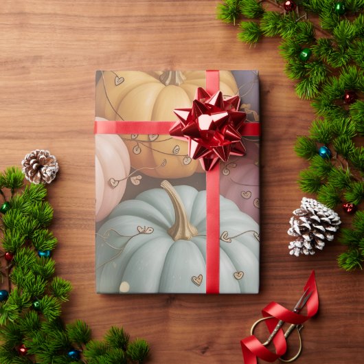 Cadeau Papier d'enrobage Motif Citrouille multicolore (Cadeau de vacances)