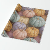Cadeau Papier d'enrobage Motif Citrouille multicolore (Déroulé)