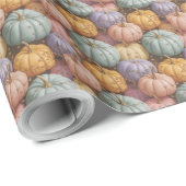 Cadeau Papier d'enrobage Motif Citrouille multicolore (Coin rond)