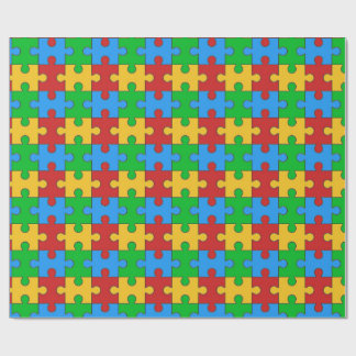 Cadeau Papier d'enrobage Motif de puzzle coloré