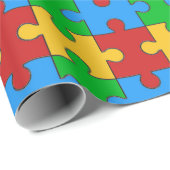 Cadeau Papier d'enrobage Motif de puzzle coloré (Coin rond)