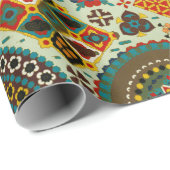 Cadeau Papier d'enrobage motif japonais coloré (Coin rond)