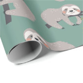 Cadeau Papier d'enrobage Motif Sloth (Coin rond)
