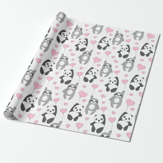 Cadeau Papier d'enrobage Motif Sloth (Déroulé)