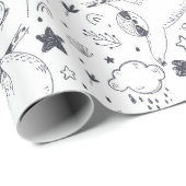 Cadeau Papier d'enrobage Motif Sloth (Coin rond)