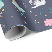 Cadeau Papier d'enrobage Motif Sloth (Coin rond)
