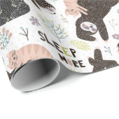 Cadeau Papier d'enrobage Motif Sloth (Coin rond)