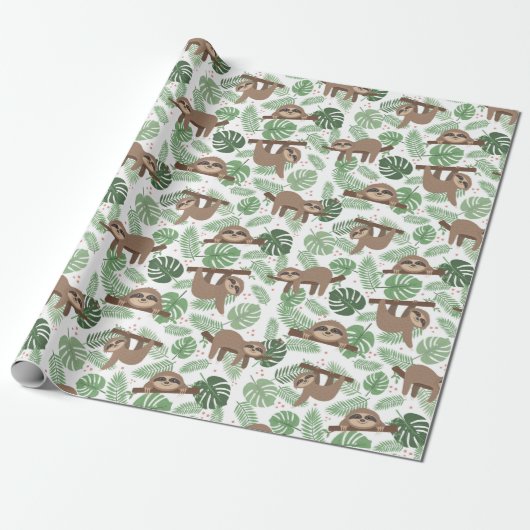 Cadeau Papier d'enrobage Motif Sloth (Déroulé)