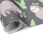 Cadeau Papier d'enrobage Motif Sloth (Coin rond)