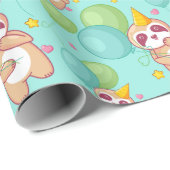 Cadeau Papier d'enrobage Motif Sloth (Coin rond)