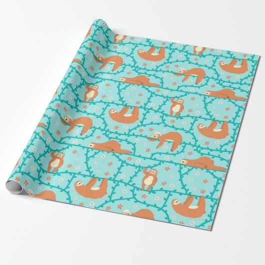 Cadeau Papier d'enrobage Motif Sloth (Déroulé)