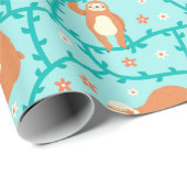 Cadeau Papier d'enrobage Motif Sloth (Coin rond)