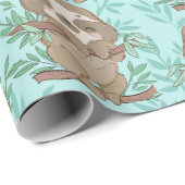 Cadeau Papier d'enrobage Motif Sloth (Coin rond)