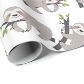 Cadeau Papier d'enrobage Motif Sloth (Coin rond)