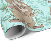 Cadeau Papier d'enrobage Motif Sloth (Coin rond)