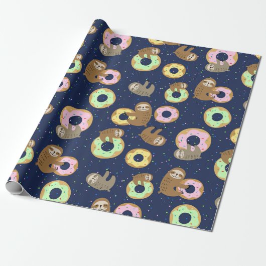 Cadeau Papier d'enrobage Motif Sloth (Déroulé)