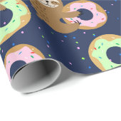 Cadeau Papier d'enrobage Motif Sloth (Coin rond)